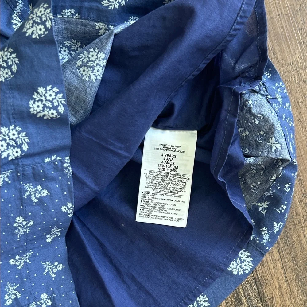 Baby GAP Navy Dress with White Floral Accents